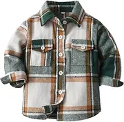 [Generic] Coats for Girls 10 Kids Autumn Plaid Brushed Single Breasted Long Sleeve Cardigan Lapel Jacket Girls Long Winter Coats Size 16