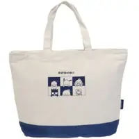 在飛比找PChome24h購物優惠-小禮堂 Sanrio 橫式帆布側背袋 (藍底款)