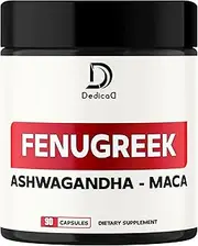 10000Mg Fenugreek Capsules - 3in1 Combined Ashwagandha & Maca - Support for Strength, Stamina & Immune Support - 90 Vegan Capsules for 45 Servings