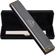 EastRock Harmonica 24 Holes 48 Tunes, Key of C, Mouth Organ for Beginners - Mini Blues Harmonica with Case and Cleaning Cloth