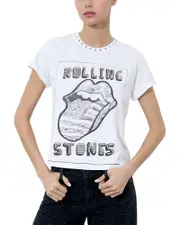 Alice and Olivia Berk Short Roll Cuff Tee
