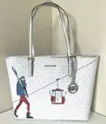 New Michael Kors Jet Set Girls Medium Carryall Tote Bright White Multi