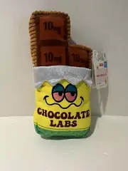 Bark Box Chocolate Bar Labs Toy Squeaker & Crazy Crinkle 420 April M/L NWT