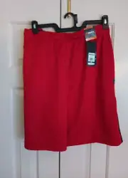 AND1 Men's Red Basketball Shorts 8" Inseam Size 3XL with Zipper Media Pocket