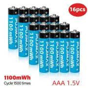 1.5V AA AAA Lithium Battery 3400mWh 1100mWh Li-ion Batteries USB Charger Lot