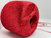 Ella Rae Sequinicity #19 Ruby - Fine Mini Sequin Yarn 50gr 295yds Red, Red