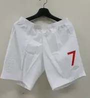 2010 England HOME No.7 BECKHAM SHORTS Pants 2010 World Cup Qualifying 10-11