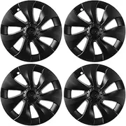 4PCS 19 Inch Compatible for Tesla Model Y 2016-2022 Full Cover Automotive Hubcap Car Accessories Hub Cap Replacement Car Wheel Cap Kit(Matte Black)
