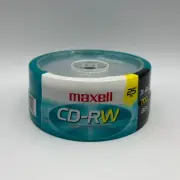 Maxell CD-RW Discs 25pk 700MB 80min 4x Rewritable Data Music Photos Sealed