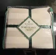 WATERFORD WINDOW SCARF VALANCE~Vermeil Moonstone Ivory Fabric 208" x 50 NIP