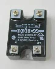 OPTO-22-120-240 VAC, 25 Amp. DC Control Solid State Relay (SSR) 3-32V DC CONTROL
