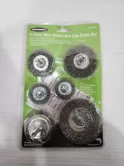Warrior 6-Piece Wire Brush Wheel & Cup Brush Set for Drill Use Item #60475 - NEW
