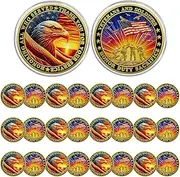 CHURYUML 24Pcs Military Veterans Challenge Coins Set - Honoring All Who Served Thank You for Your Service Coin Military Gifts for Men Women Navy Army Thanksgiving Veterans Day Gift