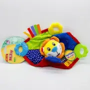 Nuby Teething Blankie Lovey Cuddle Chew Crinkle Squeak Ribbons Baby Plush Toy
