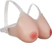 [DAZFKJXSPYX] Silicone Breast Forms Crossdresser Transgender Teardrop Shaped Fake Boobs Soft Lifelike Cosplay Prosthetic Or Women Mastectomy Recovery(FF Cup:2000g/Pair, Nude)