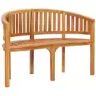 Banana Seater Garden Bench Outdoor Patio Wooden Lounge Chair Solid Teak Wood