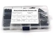 Vencetmat Guitar Screws Kit, Hardware Luthier Parts for Tele/Strat/SQ, Switch, Tuner, Machine Head, Neck Plate, Pickguard, Strap End Pins, Pickup, Bridge, DIY Kit (Metric, Black)
