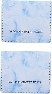 [GRIRIW] 2Pcs PU Leather Passport Holders Marble Design Id Card Protectors Certificate Covers for Travel and Convenient Travel Document Cases