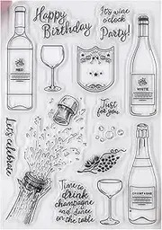 DDOUJOY Happy Birthday Party Background Clear Stamps for Card Making Decoration and DIY Scrapbooking 3022420