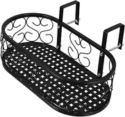 Milisten Hanging Flower Pot Holder for Balcony Metal Railing Flowerpot Rack Outdoor Plant Stand with Beautiful Patterns Hanging Planter Stand