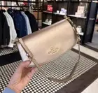 NWT COACH Andrea Shoulder Bag-Pearlized smooth leather-Gold/Light Champagne $378