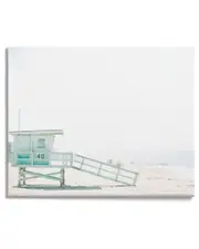 Stupell Industries Summer Sun Beach Coast Blue Lifeguard Shack Photography Stretched Canvas Wall Art by Leah Straatsma