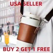 Coffee Cup Water Bottle Carrier Pouch with Adjustable Shoulder Strap Holder Bag