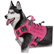 Harness with Handle Tactical Dog Harness Vest for Large Dogs No Medium Pink