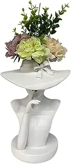 Elegant Goddess Body Vase, Resin Goddess Head Statue Plant Pot Decor, Creative Goddess Statue Resin Flower Pot, Indoor Outdoor Head Planter /376 (Color : Green)