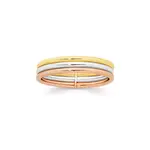 9ct Gold Tri Tone 3 Row Tube Ring