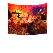 Fantasy Art Unicorn Pegasus Volcanoes and Beautiful Artist Tapestry