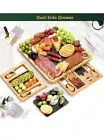 New Easoger Large Bamboo Cheese Board with Knives, Narrow Plane, Cheese Fork etc