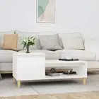 Wooden Coffee Table White Side Sofa Lounge Rectangle 100x50x45cm Wood