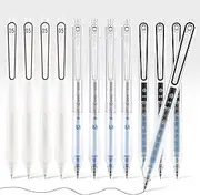 [DR DOURONGE] Gel Pen Set, 12 Pack, Black Ink, 0.5mm Fine Point, Roller Ballpoint Pens, Food Grade Silicone Soft Grip,