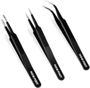 Precision Tweezers Set for Working with Small Parts, Anti-Static, Non-Magnetic,