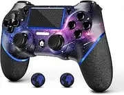 AceGamer Wireless Controller for PS4, Custom Design V2 Gamepad Joystick for PS4 with Non-Slip Grip of Both Sides and 3.5mm Audio Jack! Thumb Caps Included! (Galaxy)