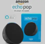 NEW Amazon Echo Pop Smart Speaker Alexa Bluetooth Charcoal Stocking Stuffer