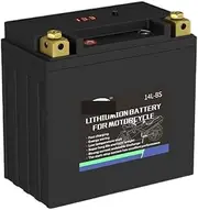 12V Motorcycle Battery LiFePO4 6Ah/8Ah/9Ah/12Ah/16Ah, Lithium Iron Phosphate, CCA 420A-720A, Compatible with ATV/UTV/Scooter, High Performance Starter Battery(14L-BS L Positive)