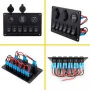 Switch Panel 6 Gang3.1A 12V W/ USB Voltmeter Car Boat Marine RV Truck Parts US (for: Renault)