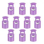10pcs Plastic Cord Lock, Single Hole Spring Toggle Stopper Cord Fastener, Purple