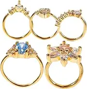 Healeved Nose Jewelry Hoop Nose Ring Nose Hoop Nose Ring Nose Ring Hoop No Piercing Nose Ring Dangle Nose Piercing Titanium Nose Ring Copper (k Real Plating) Zircon