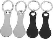 TEHAUX 4Pcs Stainless Steel Trolley Token Pendant Durable Shopping Cart Tokens for Easy Unlocking Lightweight Key Ring Design Practical for Shopping Enthusiasts