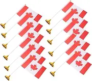 TOGEVAL Pack Canada Flags Mini Stick Flags for Desk for Exhibitions Office Supplies Canada Day Decorations