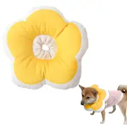 Cute Flower Cat Cone Collar Anti-Bite Lick Wound Healing Protective Neck Collar-Yellow-Yellow