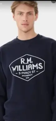 RM Williams BNWT Mens Size 3XL Gladstone Navy Blue Crew Neck Top $139 RRP