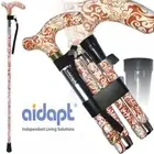 Folding & Extendable Patterned Walking Stick - Oriental Terracotta - *QUALITY*