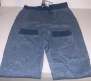 Mens SMALL sleep lounge pants Double weave BLUE elastic & tie pockets Goodfellow