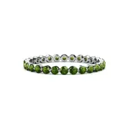 TriJewels Green Garnet Womens Eternity Ring Stackable 1.26ctw* 14K Gold JP:27305