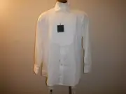 NWT Men's NAUTICA Sz XL Ivory Tuxedo Like LS BF Dress Blues Collection Shirt