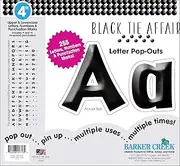 Barker Creek Letter Pop-Outs, 4" Black Tie Affair, Classy Black Designer Letters for Bulletin Boards, Breakrooms, Reception Areas, Signs, Displays, and More! 4", 255 Characters per Set (1713)